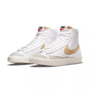 Nike Blazer Mid sneakers in white/hyper crimson